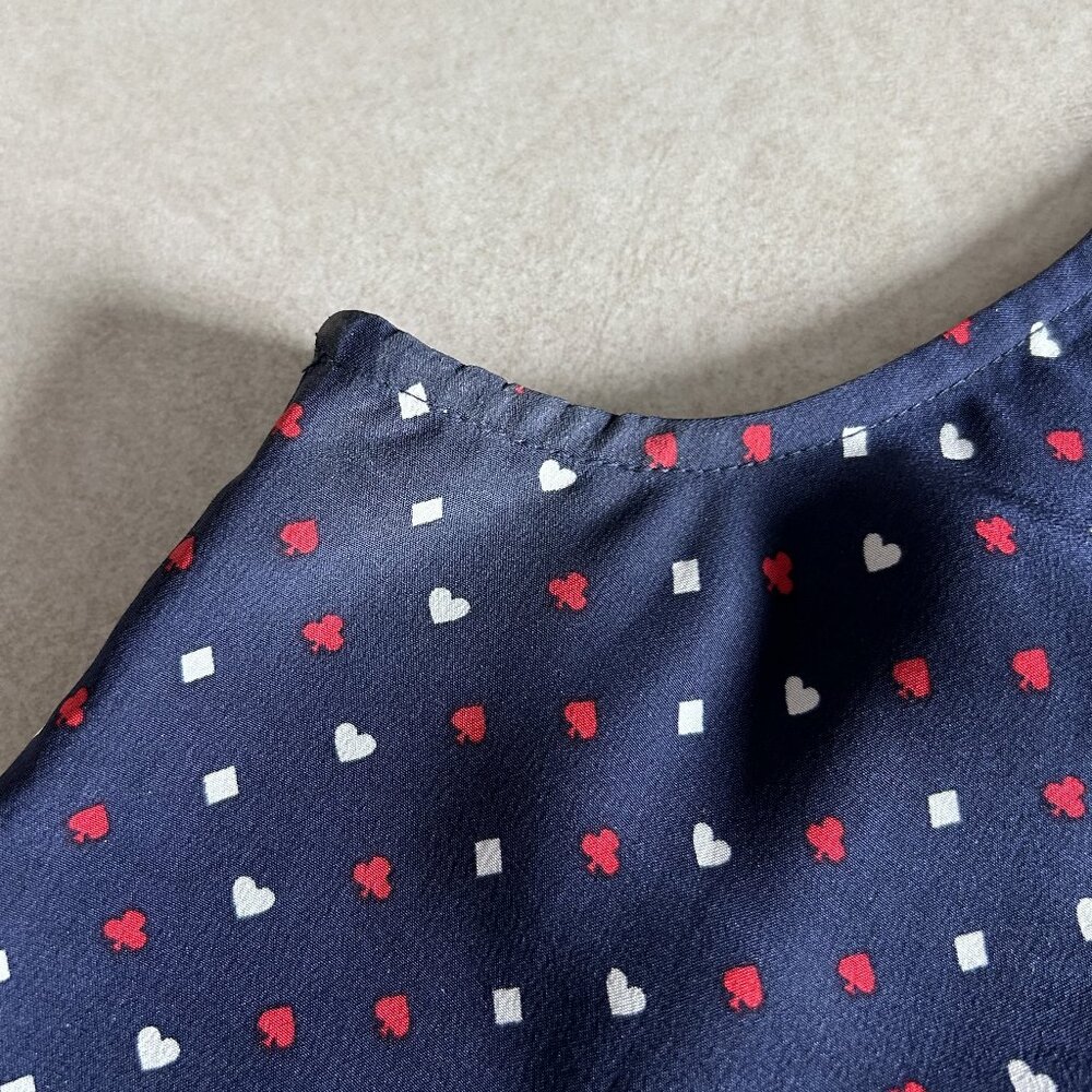 🏷️SALE 🏷️ Joie Aruna Playing Cards Silk Printed Tank Blouse ASO Elena Gilbert - Picture 7 of 10